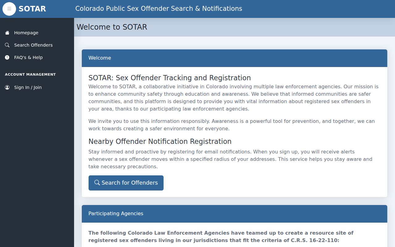 Colorado SOTAR registry lookup in Littleton area