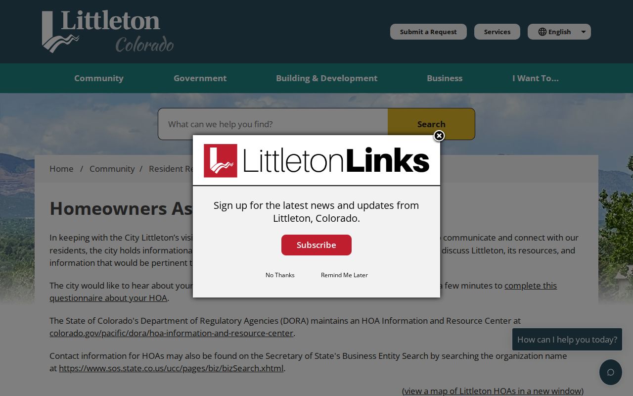 Littleton neighbors homeowners association resource