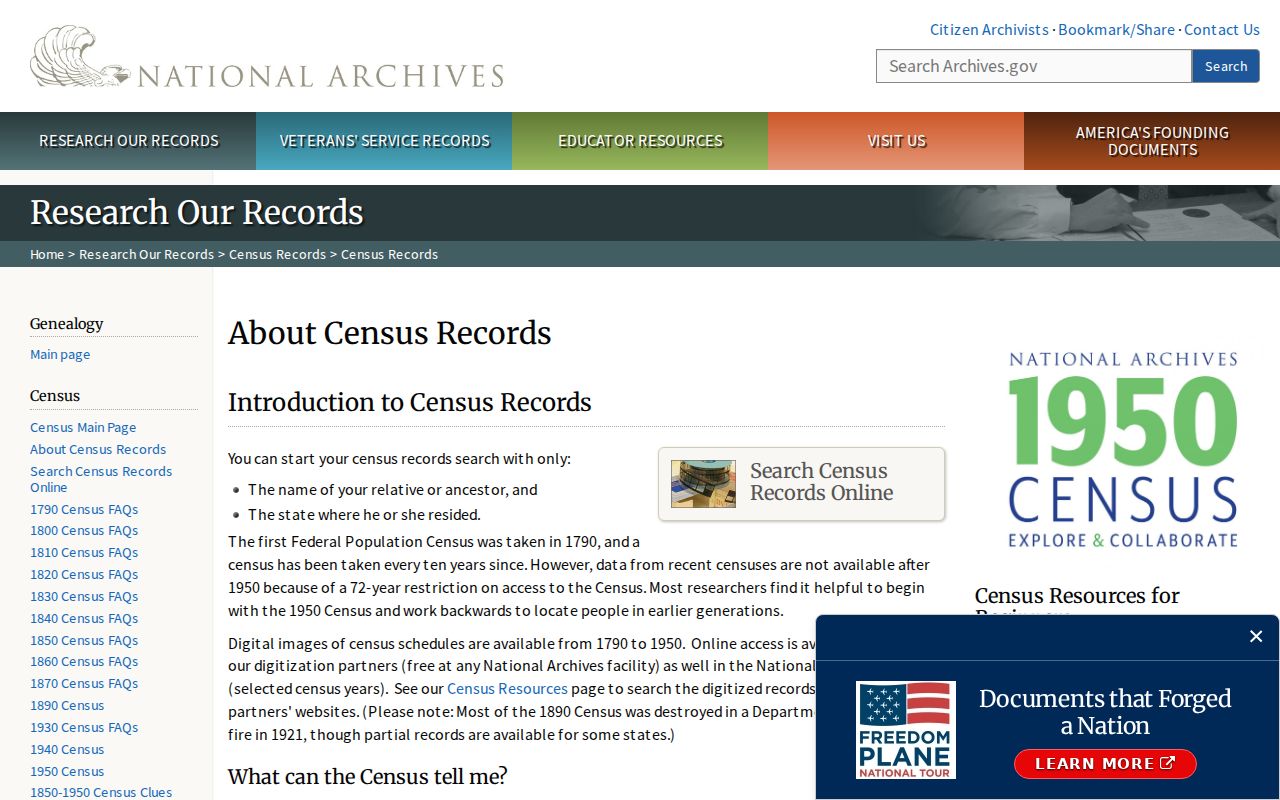 Littleton previous residents National Archives census guide