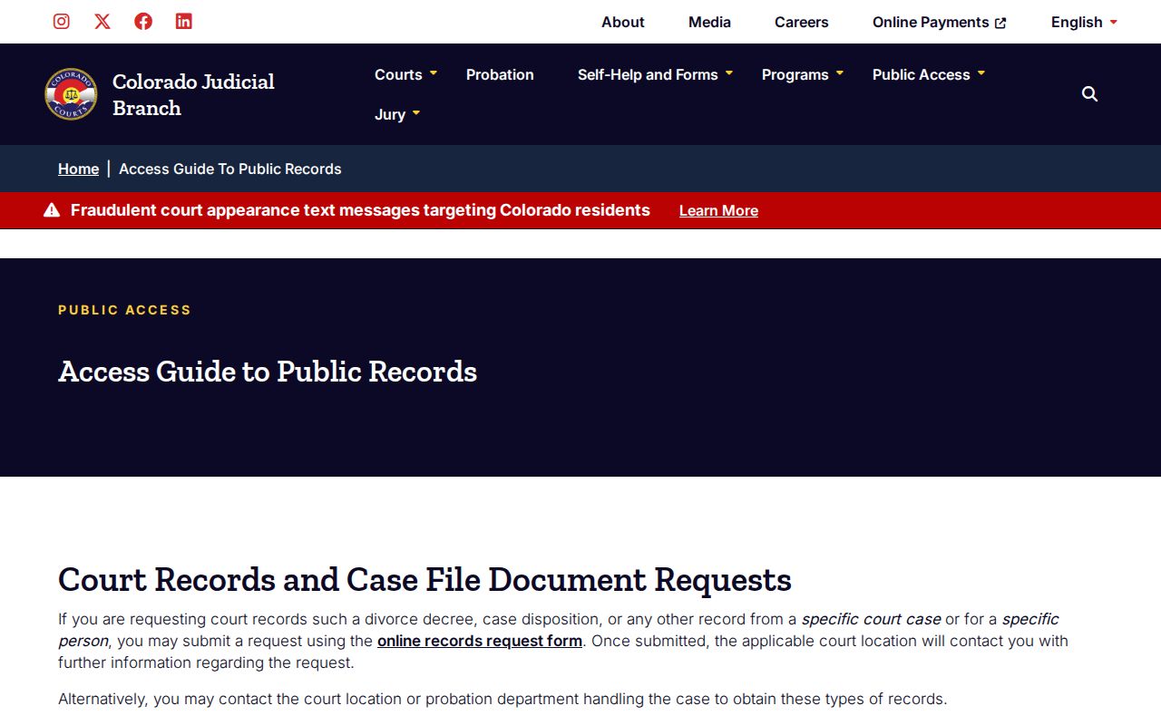 Littleton resident lookup Colorado Judicial public-records guide